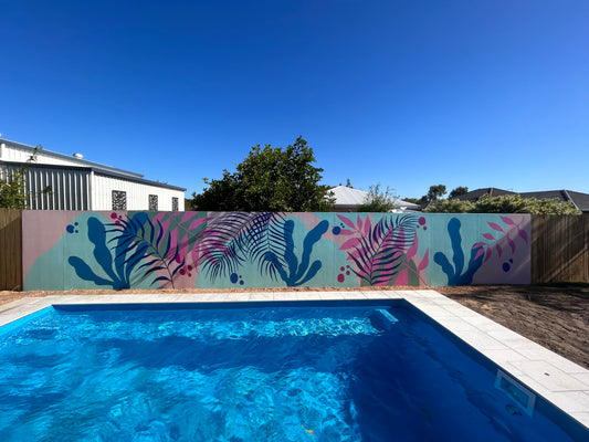 Private Tropical Pool Mural