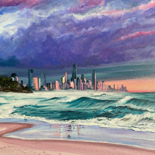 Original Canvas | Sunrise Over Surfers