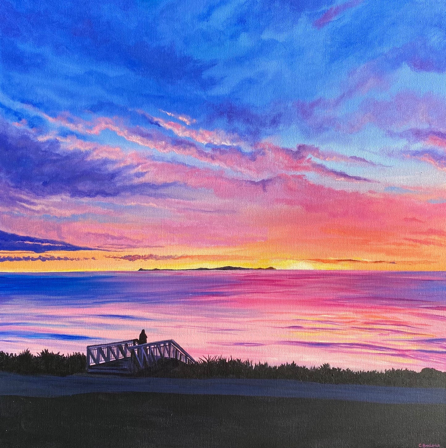 Original Canvas | Sunrise Over Yeppoon Main Beach